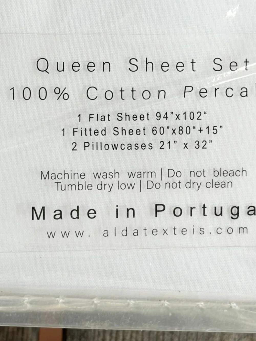 Alda Texteis Portugal Queen Size Ruffled Trim White Sheet Set Cotton Percale